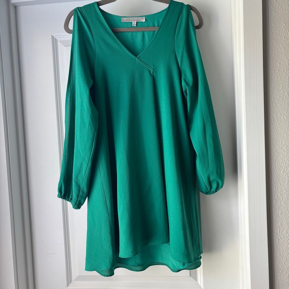 Lovers + Friends Gracie Split Sleeve Mini Dress in Green Size Medium Preppy